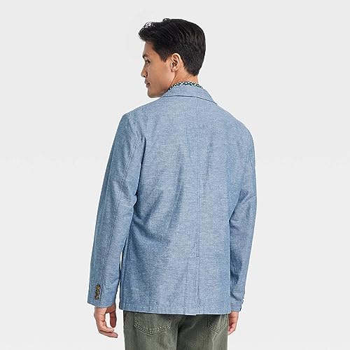 Goodfellow & Co Men's Chambray Blazer - (Blue, Large)2