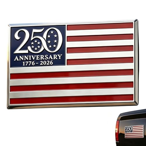 Metal American Flag Car Emblem 1776-2026 Jubiläen Truck Metallaufkleber