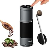 CF WISDOM Manual Coffee Grinder, Conical Burr Coffee Grinder – Dual Mode Manual & Electric Grinder Manual with Adjustable Grind Settings, Hand...