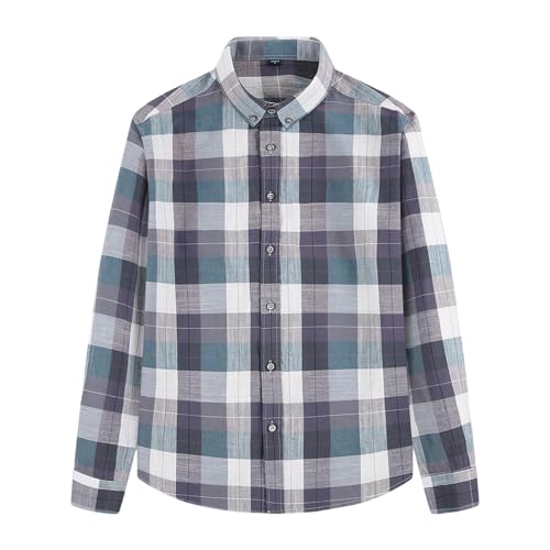 Chemise à manches longues décontractée à carreaux dégradés pour homme