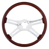 United Pacific 88217 Steering Wheel, Wood Rim, with Chrome Spokes