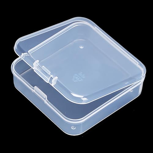 Image of 24Pcs Square Bead Organizers with Lid (2.52 x 2.52 x 0.79 inch), Small Square Plastic Clear Beads Storage Containers Box for Beads, Small Items etc