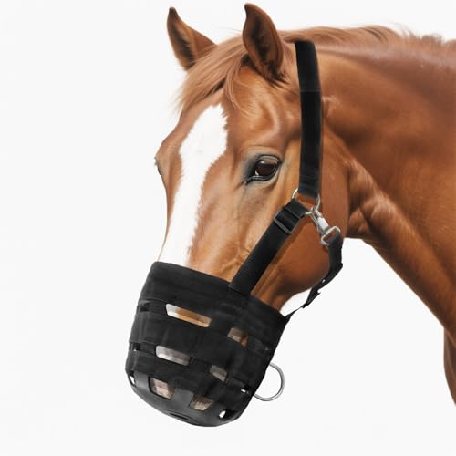 Dmnnlp Grazing Muzzle for Horses Adjustable Breakaway Halter - Durable & Ventilated Equine Muzzle to Prevent Overgrazing for Laminitis & Overweight Horses