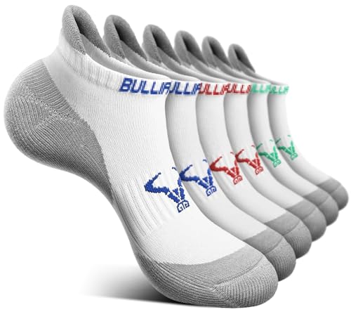 Image of BULLIANT Running Socks Men-Athletic Ankle Wicking Socks Cushioned For Men Walking-Arch Compression Support