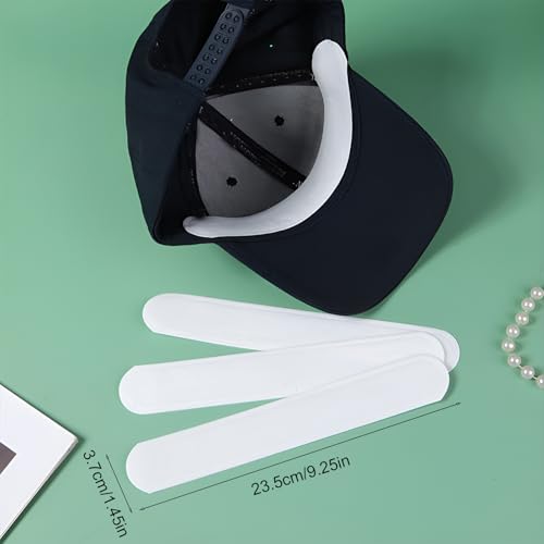 Sicheii 50 Stück Hut Sweat Liner Golf Hut Liner Cap Absorbierende Schweißpad Einweg für Baseball Klebe Schweißband für Hüte Kappe Sweat Guard Liner Schutz Aufkleber Tape für Damen Herren, Weiß
