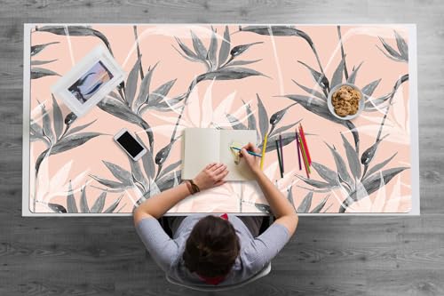 Desk mat antidérapant et facile à nettoyer en vinyle imperméable 120x60 cm