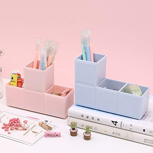 1 portalápices, Caja de Almacenamiento Creativa, Organizador de bolígrafos con Mosaico extraíble, papelería, Escritorio, Accesorios de Oficina, portalápices (Paquete de 3)