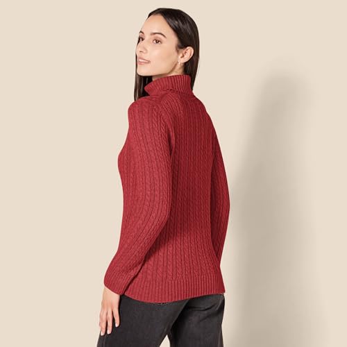 Image of Amazon Essentials Women's Long Sleeve Fisherman Cable Knit Turtleneck Sweater (Available in Plus Size)