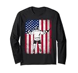 US American Flag Ice Hockey Boys Hockey Player Fan Long Sleeve T-Shirt