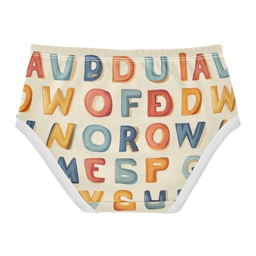 ZZKKO Cute Colorful Letters Girls Underwear Toddler Panties for Girls Comfort Brief Size 2-8T2