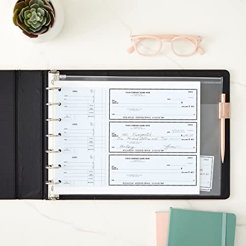 image for Juvale Checkbook Covers - 14 x 10 in, Rose Gold Faux Leather - 7-Ring 