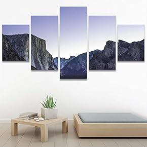SIGNWIN 5 Panel Canvas Wall Art Landscape Mountain...