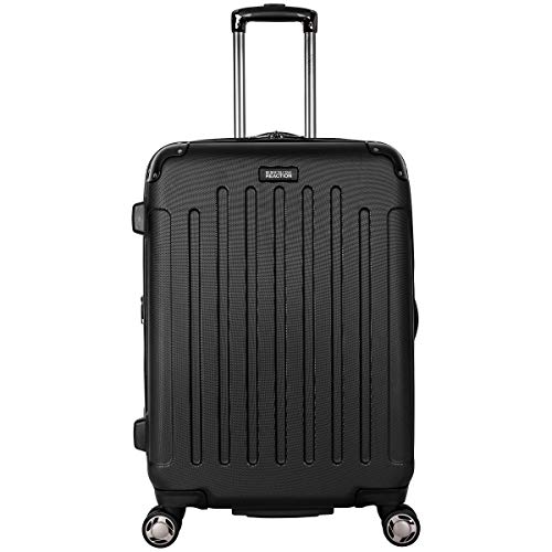 Kenneth Cole Reaction Renegade 24” Lightweight Hardside Expandable 8-Wheel Spinner Checked-Size Luggage, Black