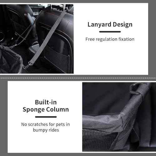 Gvolatee Hunde Autositz, Hundesitz Auto mit Sicherheitsgurt Atmungsaktiver Faltbarer, für Kleine bis Mittlere Hunde, Hundeautositz für Rückbank faltbar - Schutz für Autositze 40×34×25cm