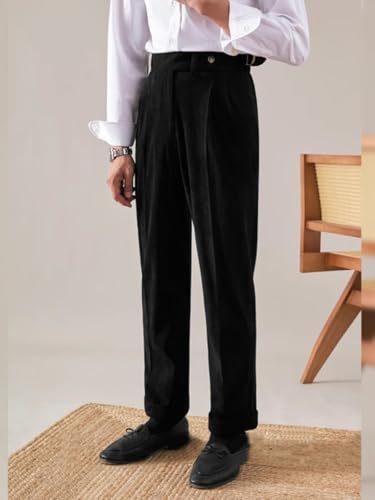 Men's Pants Corduroy Tailored Classic Fit Winter Stretchy Casual Corduroy Dress Pants 5