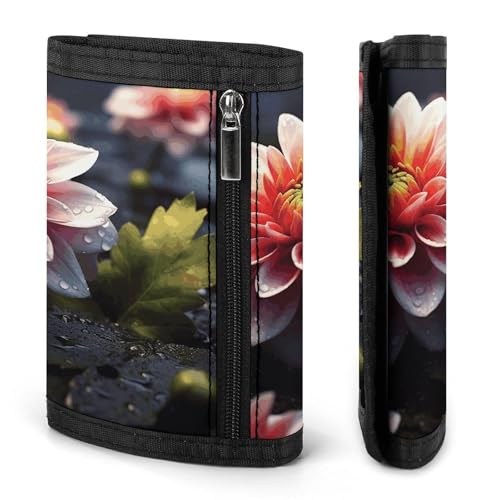 Flower Trifold Wallet for Men - Money Clip Slim Wallets with Multiple Card Slots Minimalist Small Front Pocket Wallet for Everyday Carry3