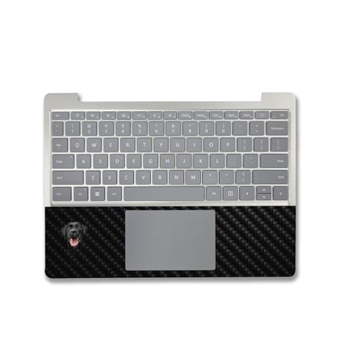 Image of MightySkins Carbon Fiber Skin Compatible with Microsoft Surface Laptop Go 3 (2023) Full Wrap Kit - Black Lab | Protective, Durable Textured Carbon Fiber Finish | Made in The USA