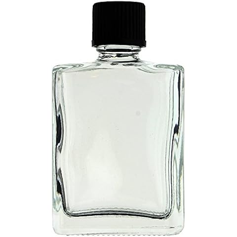 AURA VARIETY 24 Pack 1/2 OZ 15 ml Rectangular REFILLABLE Clear Glass Bottle with Black Cap (PERFUMES, Oils, Aromatic Blends, Bath and Body) Cover