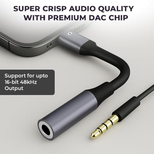 Image of Original Type-C to 3.5mm Headphone Jack Adapter | USB-C to Aux Audio Converter for iPhone 15 /16 & Samsung Galaxy S24 /S23 /S22 /S21 /S20 (3+3 Month Warranty) - Black