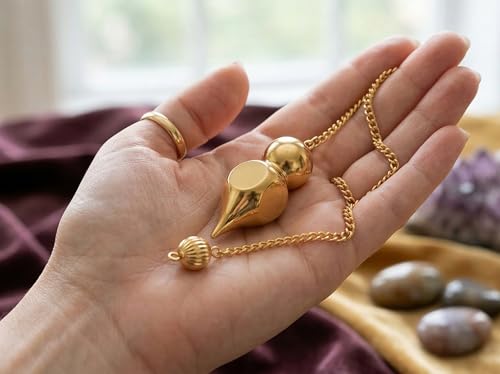 Image of Hammer Design Openable Brass Pendulum for Reiki Healing, Dowsing & Chakra Balancing - Divination & Meditation Tool for Energy Cleansing
