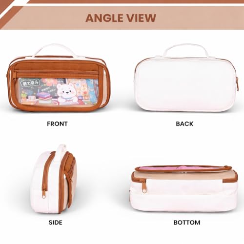 Image of Zqiue Bear Pencil Case, Large Capacity Multi-Compartment Pen Pouch for GILR & Boys