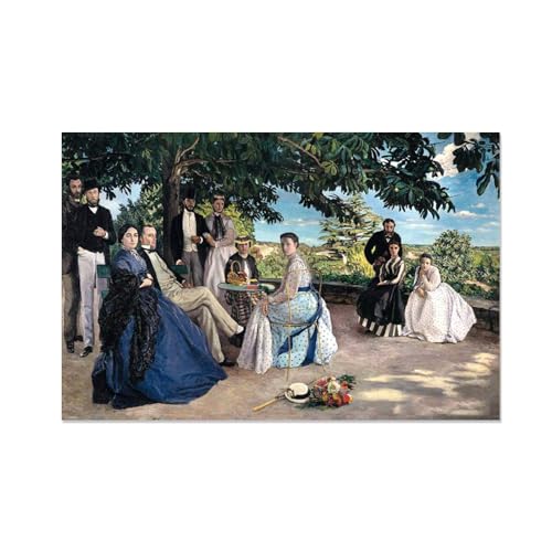 Impression sur toile Le rassemblement de famille, peinture à l'huile classique sans cadre 70x105cm