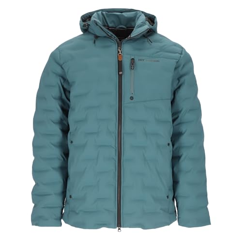 Dry Fashion Herren Steppjacke Esbjerg gefüttert - Gesteppte Jacke mit abnehmbarer Kapuze in Petrol Größe XL