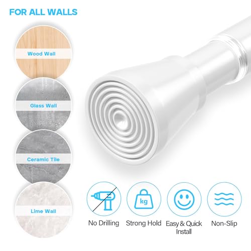 Image of MEXAU 2Pack Spring Tension Curtain Rod 29-64 inch White Small Tension Rod