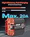 VEVOR 12V 20A DC to DC Battery Charger, 250W, On-Board Battery Charger for Lead-Acid, Lithium, AGM, Gel, and Flooded Batteries, Smart Multi-Stage Charging, for RVs, Commercial Vehicles, Boats, Yachts