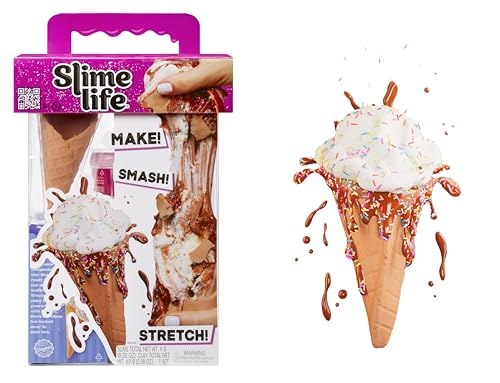 Slime Life Ice Cream Cone DIY Slime Kit - Unboxing Ingredients to Make, Smash, and Stretch Your Food Slime, Ages 8+