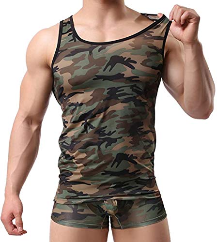 QY Men's Mesh O-Neck Gym Muscle See-Through Tank Top Vest2