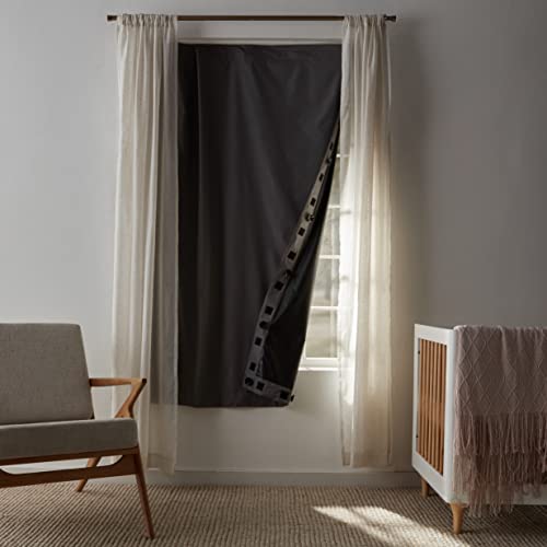 Image of Amazon Basics Portable Energy Saving Noise Reducing Blackout Curtain Shade with Suction Cup Mounts, 50 inchW x 78 inchL, Dark Grey, 2-Pack