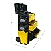 Portable Tool Box on Wheels - Stackable 3-in-1 Chest for Workshops and Craft Rooms - Foldable Comfort Handle and Latches by Stalwart (Black/Yellow)