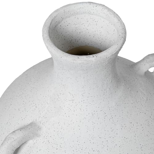 Vase céramique à anses 28cm blanc terre cuite fleurs séchées