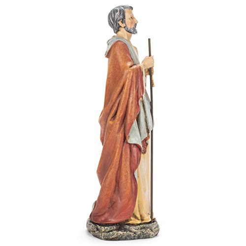 Figura decorativa de San Pedro en resina 10.5 pulgadas miniatura 4