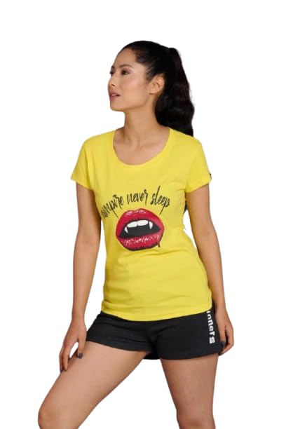 Image of Go Devil Women's Casual Printed Round Neck Oversized Stylish T Shirt