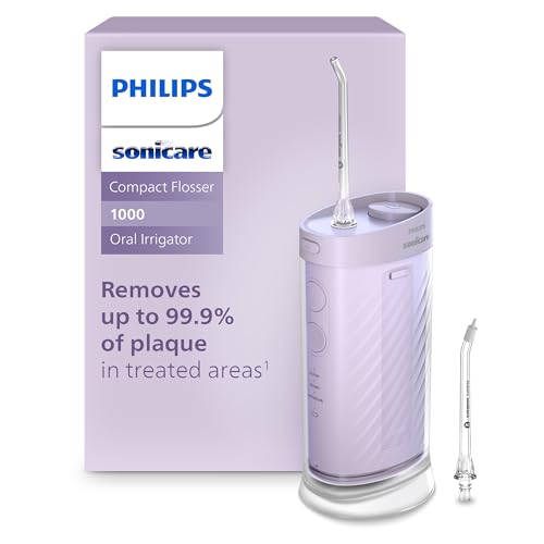 Philips Sonicare Compact Flosser 1000, Portable Water Flosser with 3 Flossing Modes, IPX7 Waterproof...