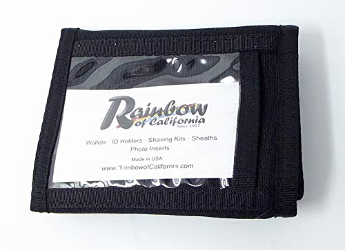 Bifold ID Wallet. Outside ID Window. Nylon w/Hook n Loop Closure. Made in USA. (Black)4