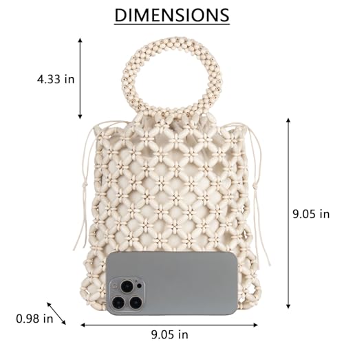 Bolso Tote de Cuentas de Madera Hecho a Mano para Mujer miniatura 4