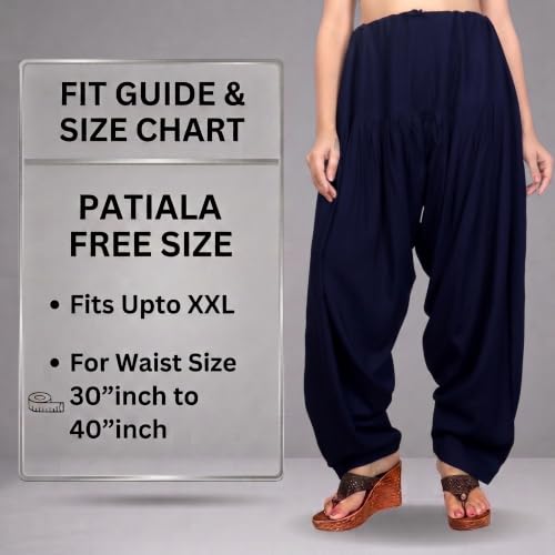 Image of FASHION GALLERY Women's Rayon Relaxed Fit Patiala Salwar with Full Length Drawstring Closure Type and Flexible Waist | Patiala Pant for Woman Free Size Fit Upto XXL