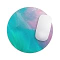 Design Skinz Pastel Marble Surface Waterproof Rubber Foam Backed Anti-Slip Mouse Pad for Home Work Office or Gaming Computer Desk - Round
