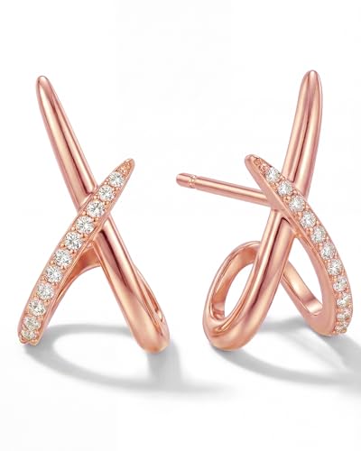 MUMREUES Ohrringe Rosegold Creolen 14K Vergoldete Ohrringe Damen...