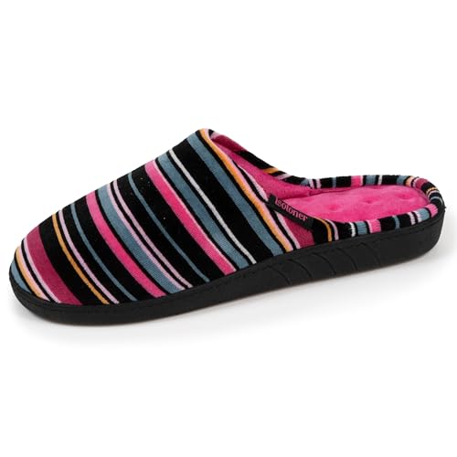Isotoner - Zapatillas de deporte para mujer, suela ergonómica confort, terciopelo, EU,, rayas, 40 EU