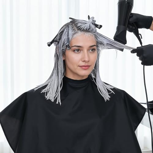 Xinjoduz 2 Stück Schwarzes Make-up-Umhang, Frisierumhang Kurz für Damen Herren, Wasserfester Schwarz Friseur Umhang Haarschneideumhang Haare Färben Zubehör für Salon und Heimgebrauch