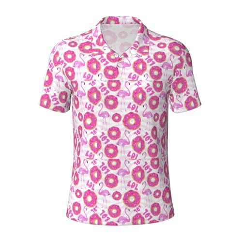 Polo à manches courtes respirant imprimé beignets confort été masculin