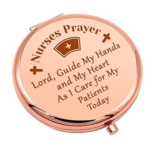 Mwphuy Nurse Gifts for Women Thank You Gifts Compact Makeup Mirror Nurse Practitioner Gifts Nurse Appreciation Gifts Folding Makeup Mirror for Nursing Student Nurses Day Graduation Birthday Gifts