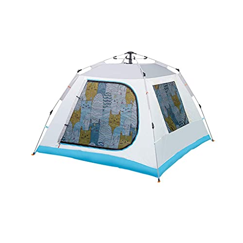 Tentes portables résistantes à l'eau 3-4 personnes abri camping extérieur et randonnée bleu