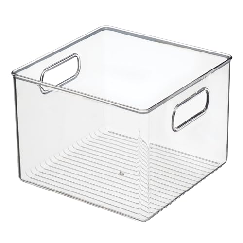 iDesign Fridge Organiser, Stackable Storage Container with Handles, Large & Deep BPA-free Clear Drawer Organizer for Kitchen, Fridge and Refrigerator, Practical Organization, 20.3x20.3x15.2cm - Image 9