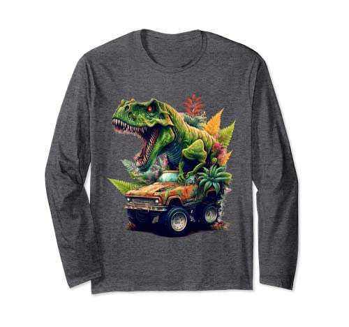 Dinosaure Monster Truck, T-Rex, Graphic Cool Kids Manche Longue