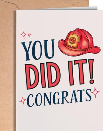 Firefighter Graduation Card - Congratulations Cards Fireman - Congrats from Passing Exam...